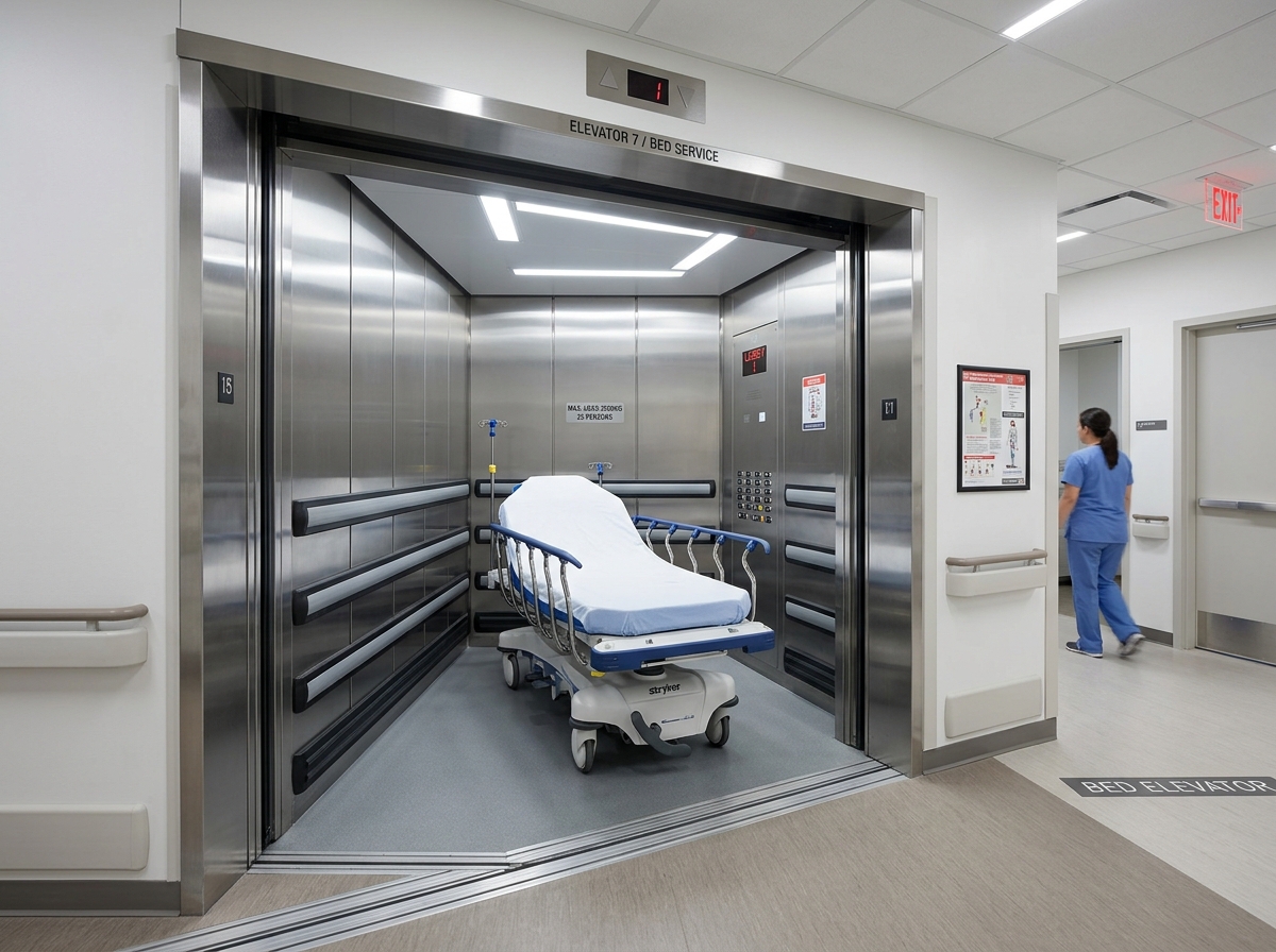 1600 kg medical bed and stretcher elevator