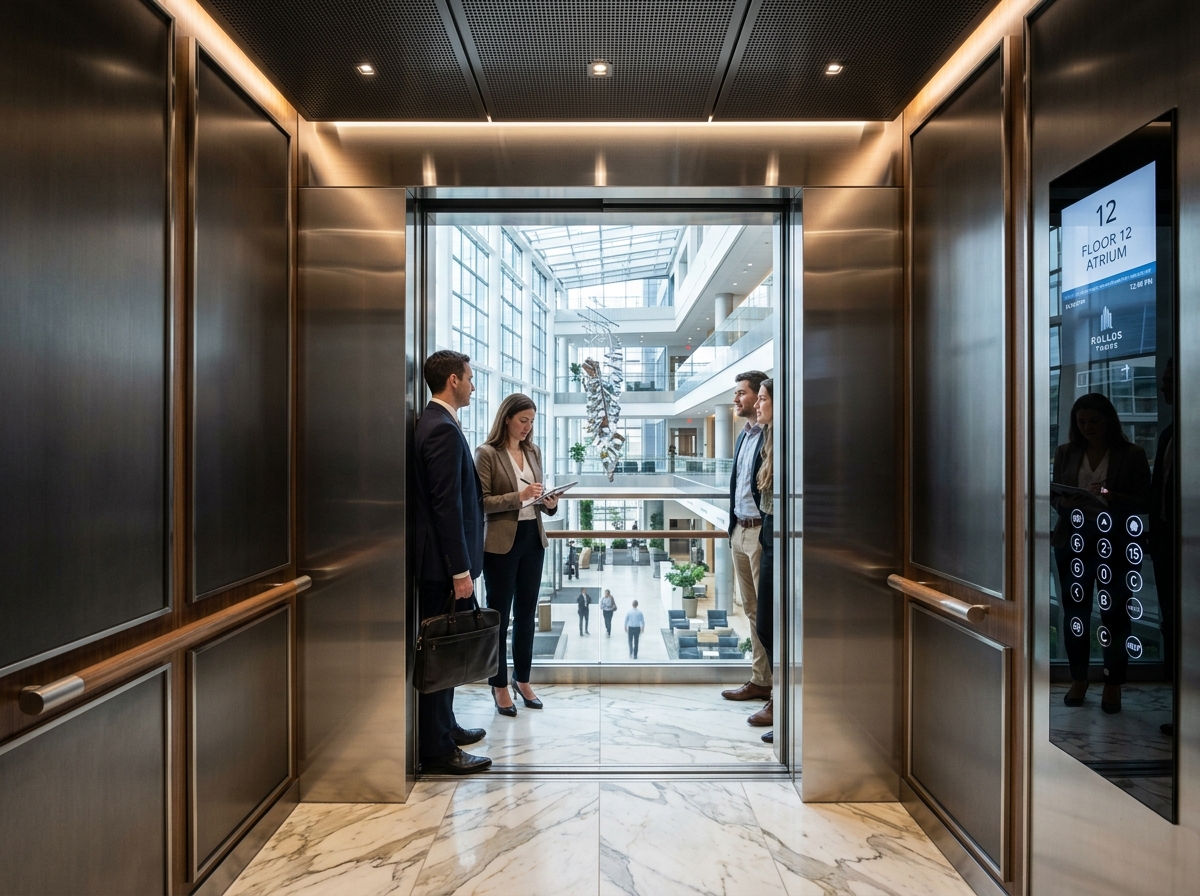 8-passenger commercial gearless elevator (630 kg)